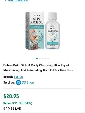 Eelhoe Bath Oil Is A Body Cleansing, Skin Repair, Moisturizing